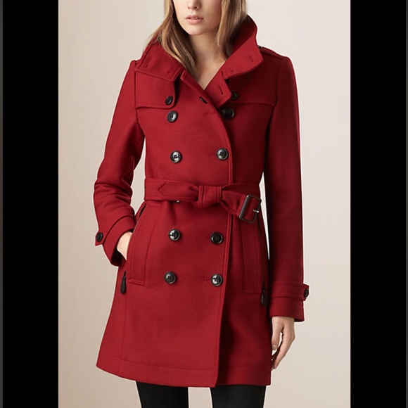 Burberry Jackets & Blazers - Burberry Brit Funnel Neck Wool Cashmere Twill Trench Coat